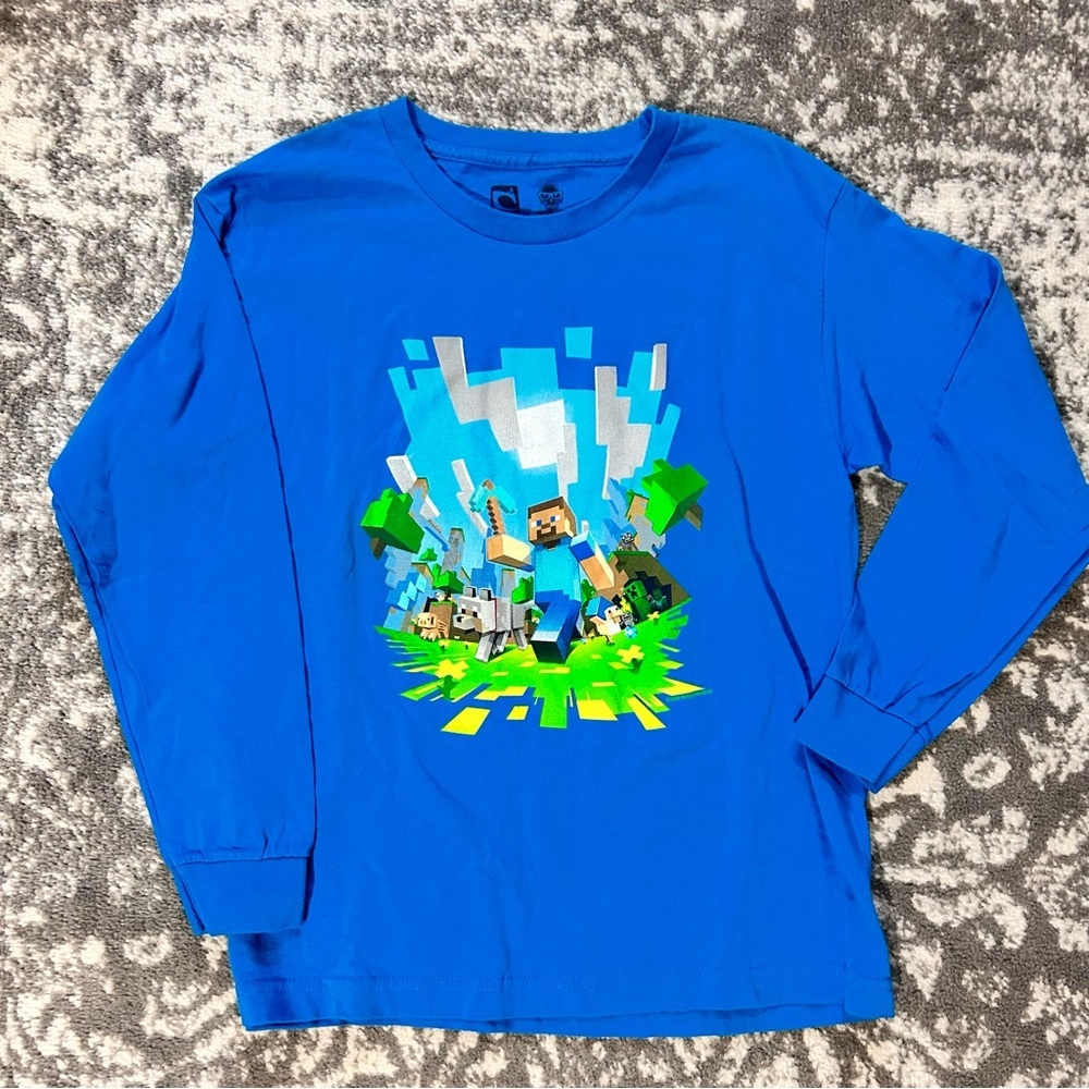 Minecraft Boys Long Sleeve Shirt Large
